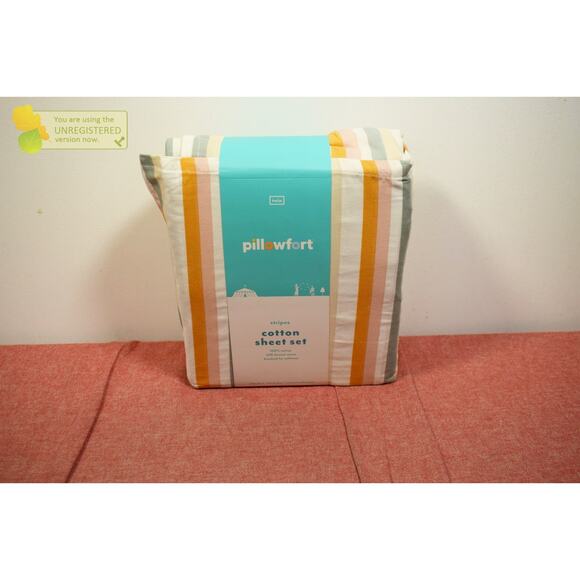 Pillowfort Twin Striped Cotton Kids' Sheet Set (Dirt Marks)* - Picture 1 of 8